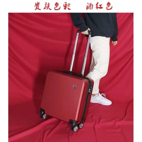 กระเป๋าเดินทาง 20 นิ้ว กระเป๋าเดินทาง 24 นิ้ว กระเป๋าเดินทางผู้หญิงขนาดเล็กน้ําหนักเบากระเป๋าเดินทาง 18 นิ้วรวมกันล็อคเงียบปั่นรถเข็นกระเป๋าเดินทาง ins สุทธิสีแดง