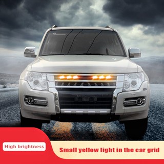 โคมไฟกระจังหน้ารถยนต์ 6000K 12V สีขาว เหลือง สําหรับ Mitsubishi Pajero V97 V93 V87 V73 w/TRD Pro Grill ONLY