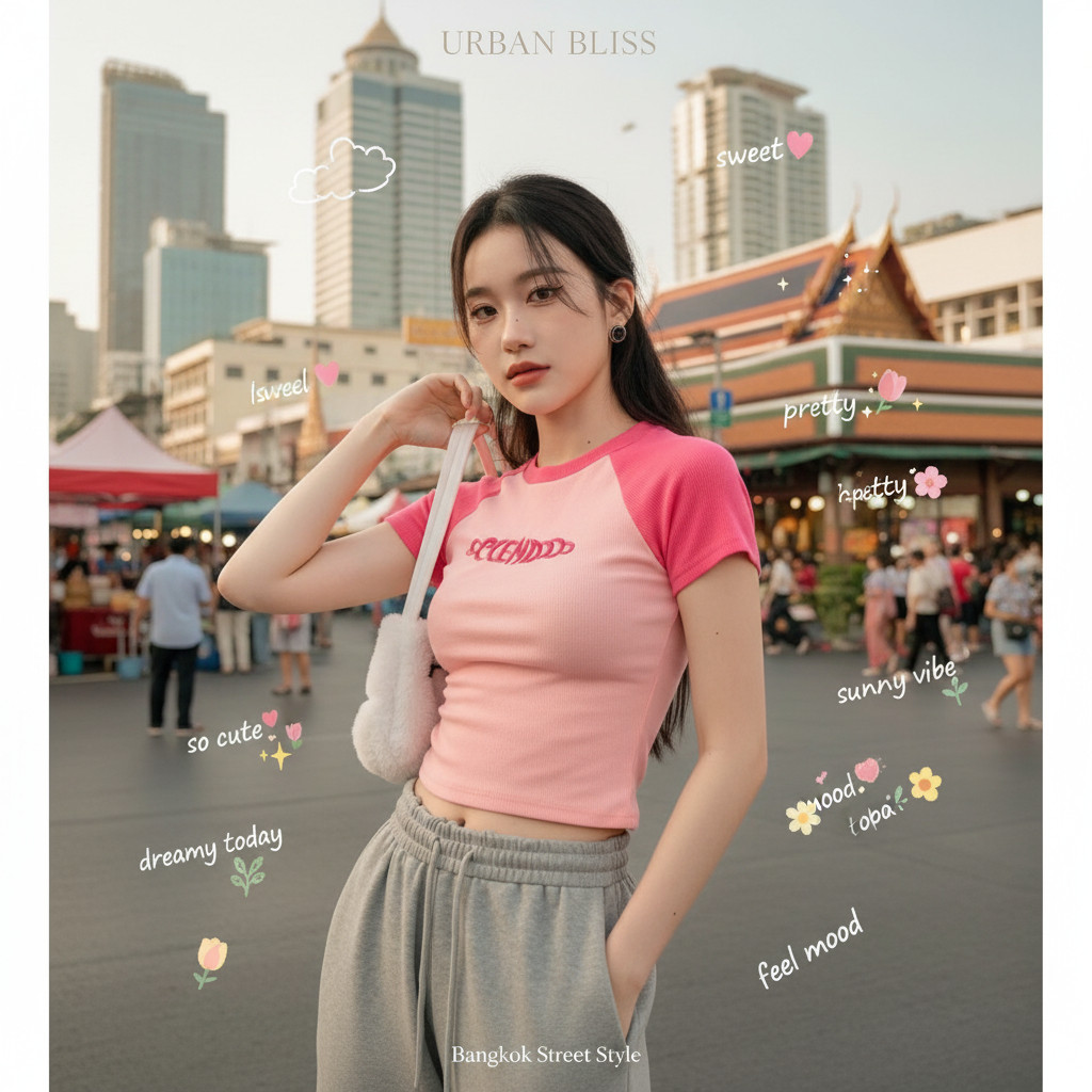 ꕥCatalog Fashionꕥ เสื้อยืดคอกลมแขนสั้นสีพื้น 6ไซส์