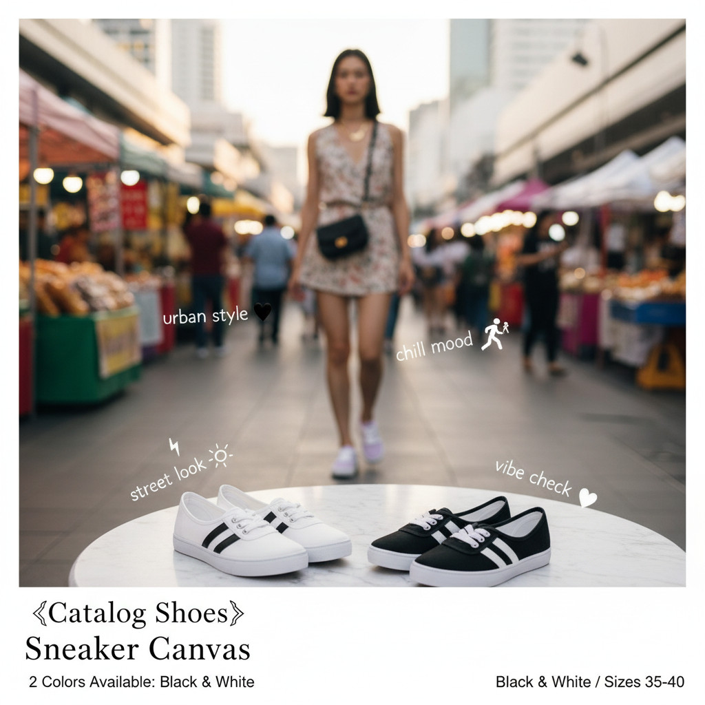 ꕥCatalog Shoesꕥ รองเท้าผ้าใบหัวแหลม แต่งแถบด้านข้าง 2 สี เบอร์ 35-40 (85)