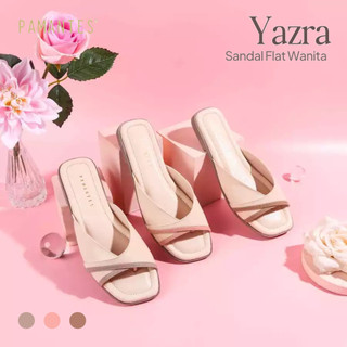 PAMANTES Yazra Sandal Wanita Flat | Sandal Flat Shoes Kekinian