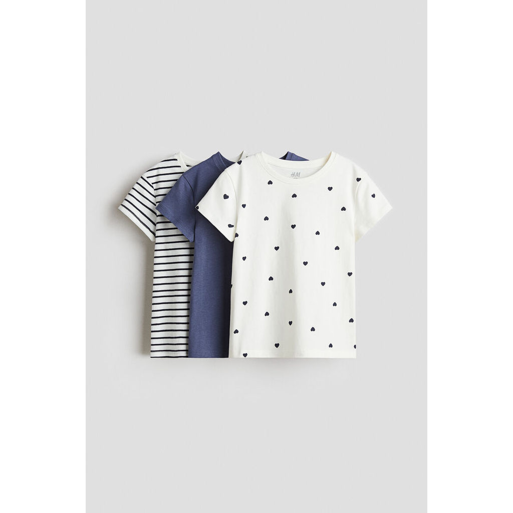 H&M(เอชแอนด์เอ็ม) เสื้อผ้าคอตตอนแพ็ก 3 ตัว Girls 3-pack cotton tops 1160446_6