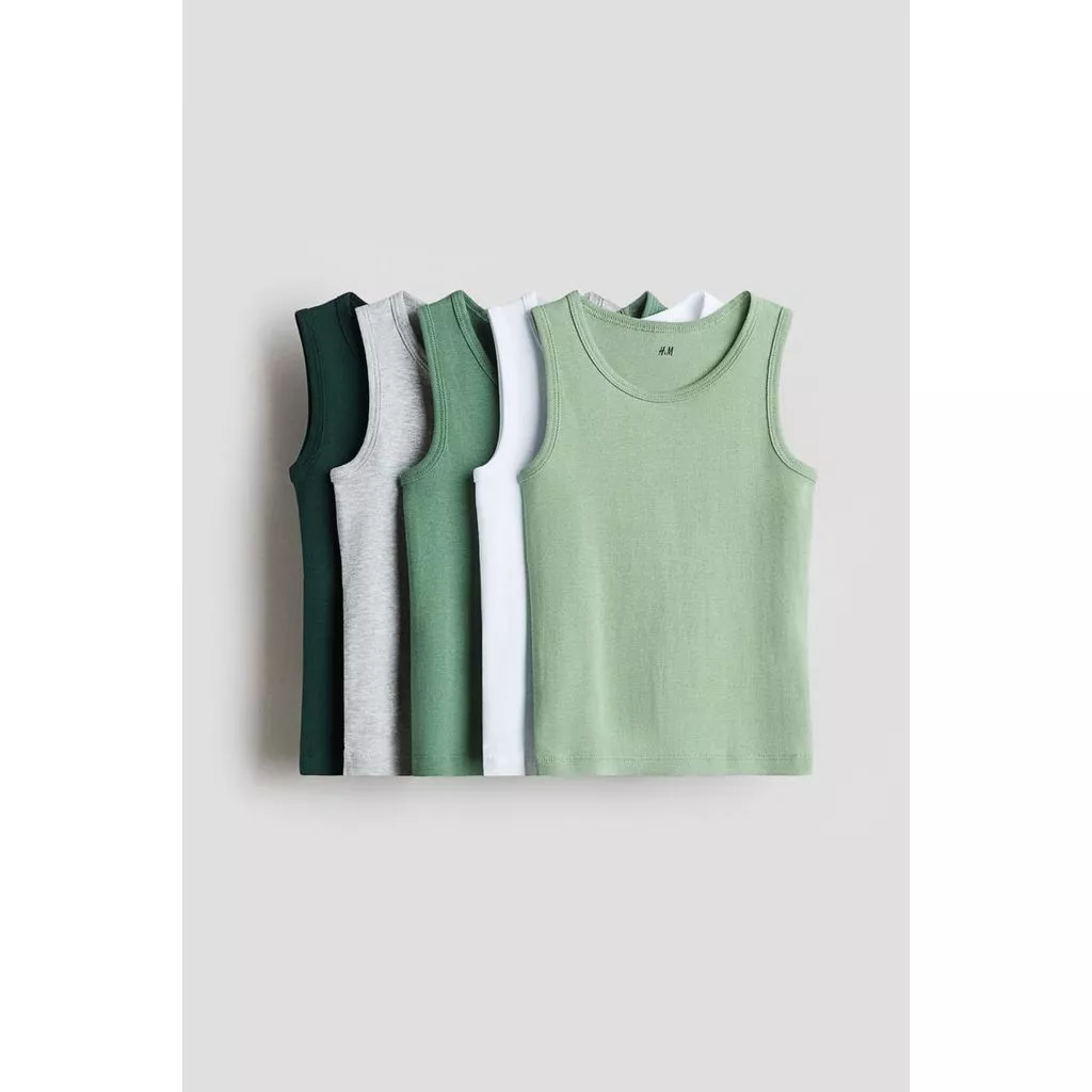 H&M(เอชแอนด์เอ็ม) แพ็ค 5 เสื้อกล้ามคอตตอน เด็กผู้ชาย 1237563_4