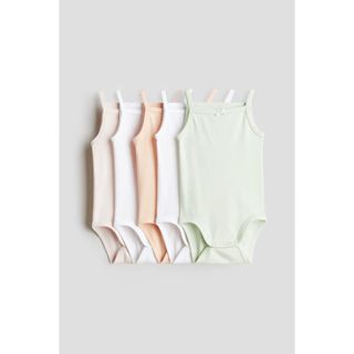 H&M(เอชแอนด์เอ็ม) บอดี้สูทผ้าคอตตอนแพ็ค 5 ชิ้น เด็กอ่อน 1088…