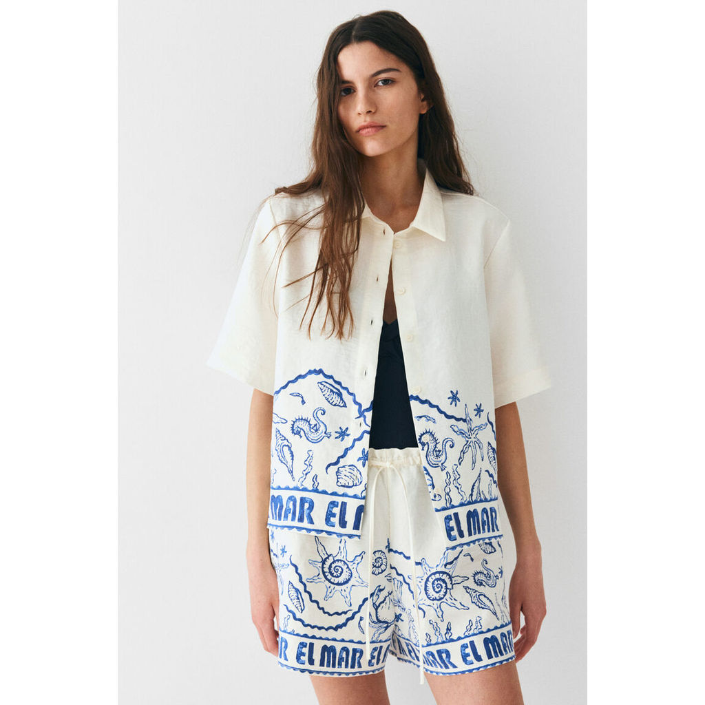 H&M(เอชแอนด์เอ็ม) เสื้อเชิ้ตพิมพ์ลาย ผู้หญิง 1286034_1