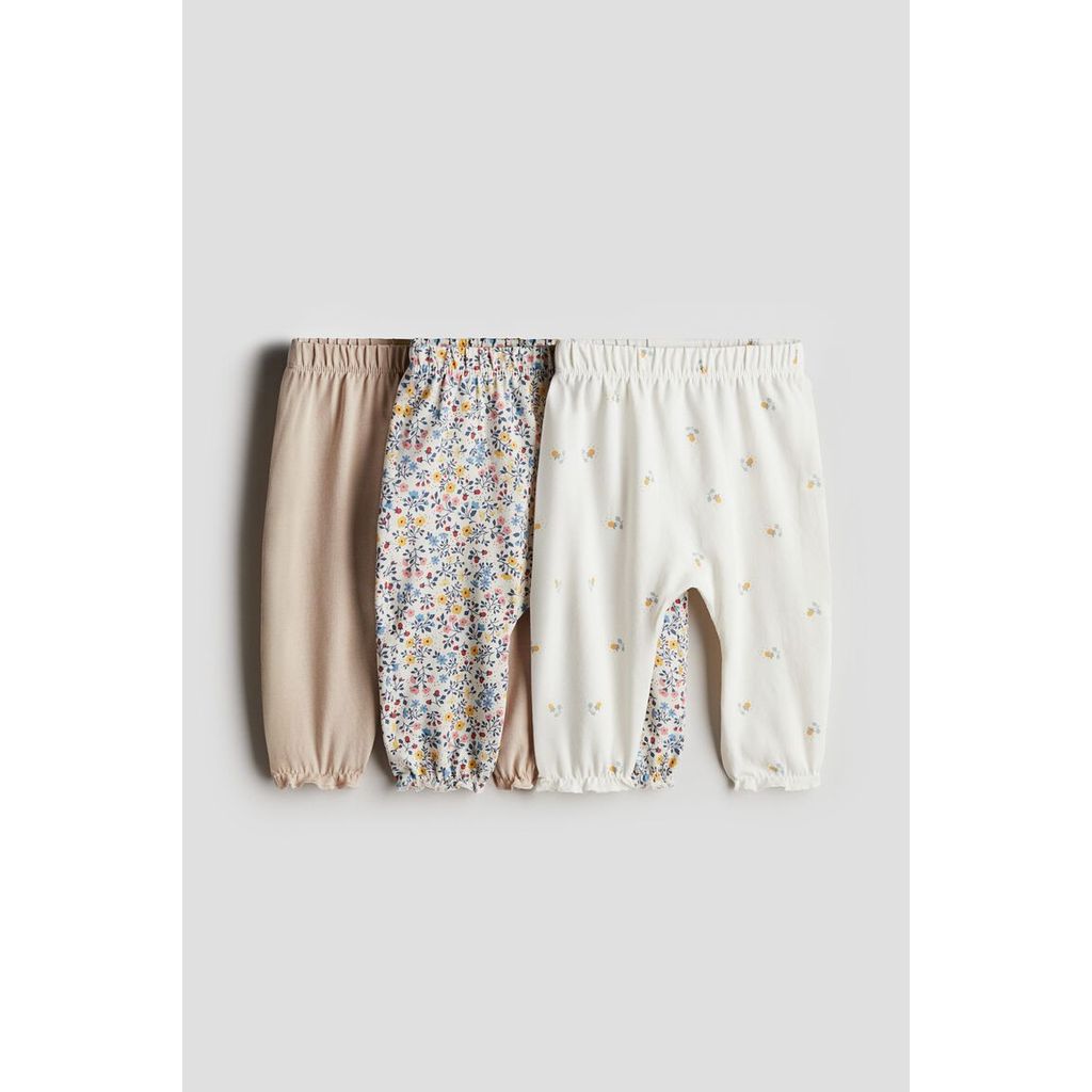 H&M(เอชแอนด์เอ็ม) กางเกงขายาวคอตตอนแบบแพ็ค 3 ตัว เด็กอ่อน 1277976_1