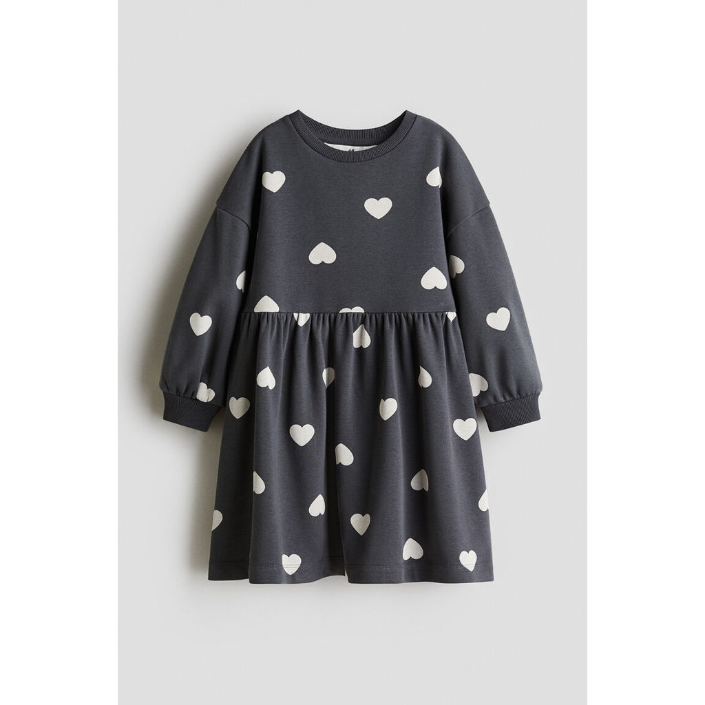 H&M(เอชแอนด์เอ็ม) เดรสเสื้อสเวตเตอร์แบบโอเวอร์ไซส์ Girls Oversized sweatshirt dress 0984595_7