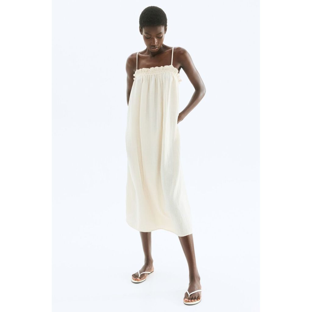 H&M(เอชแอนด์เอ็ม) ชุดเดรสผ้าซาตินสายรัด Women Strappy muslin dress 1289919_2