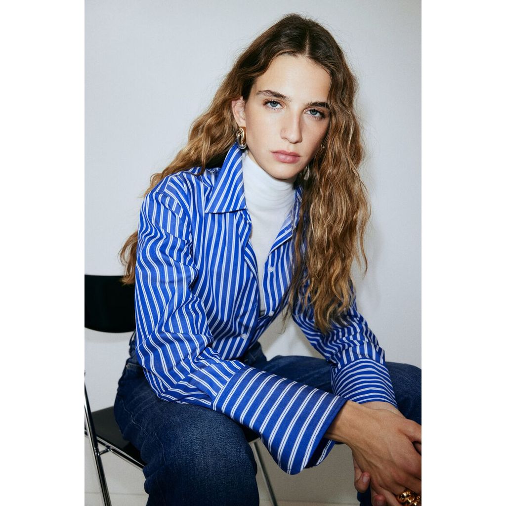 H&M(เอชแอนด์เอ็ม) เสื้อเชิ้ตผ้าป็อปลิน ผู้หญิง 1270878_4