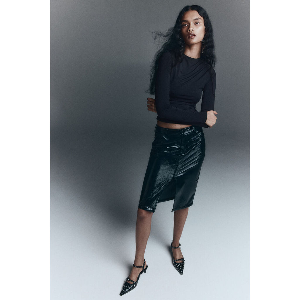 H&M(เอชแอนด์เอ็ม) เสื้อท่อนบนดีไซน์ระบาย Women Draped top 1301658_2