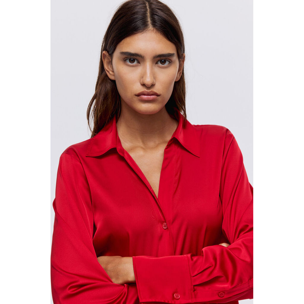 H&M(เอชแอนด์เอ็ม) เสื้อบลouses คอวี Women V-neck blouse 0939703_22