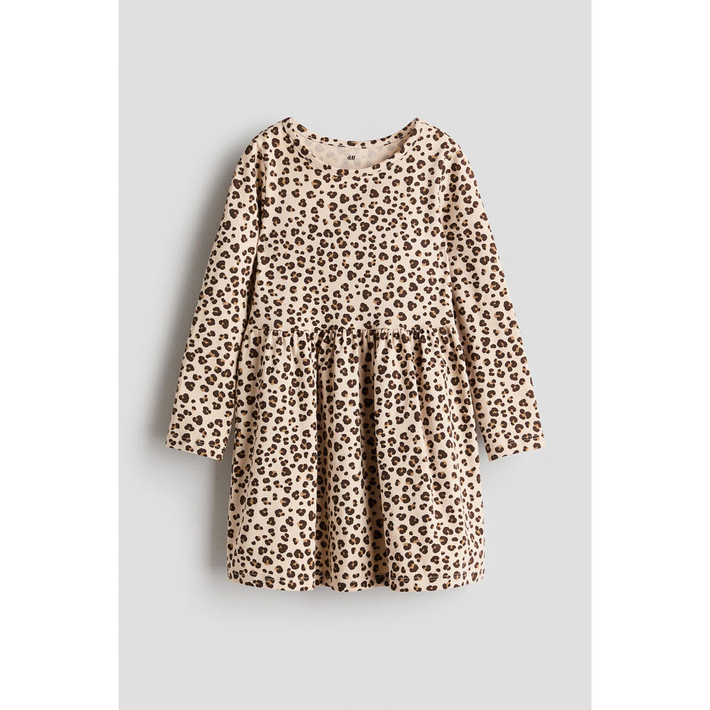 H&M(เอชแอนด์เอ็ม) ชุดเดรสผ้าฝ้ายพิมพ์ลาย เด็กผู้หญิง 1245392