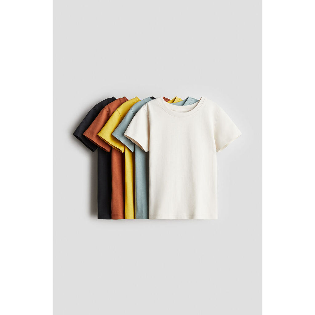 H&M(เอชแอนด์เอ็ม) ชุดเสื้อยืดคอตตอน 5 ตัว เด็กผู้ชาย 0749176_20 - รูปที่ 2