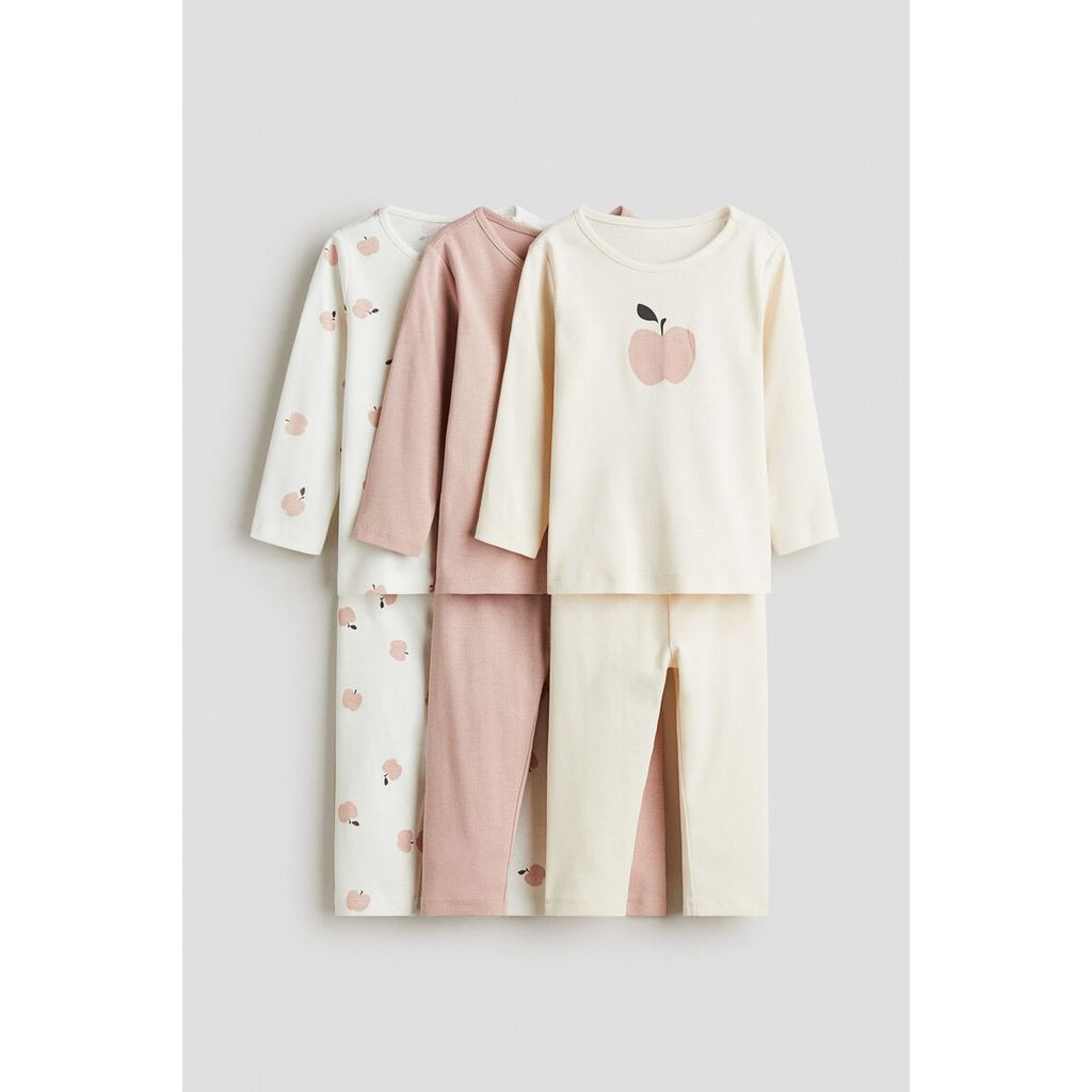 H&M(เอชแอนด์เอ็ม) ชุดนอนผ้าคอตตอนแพ็ค 3 ตัว Infants 3-pack cotton pyjamas 1101097_11