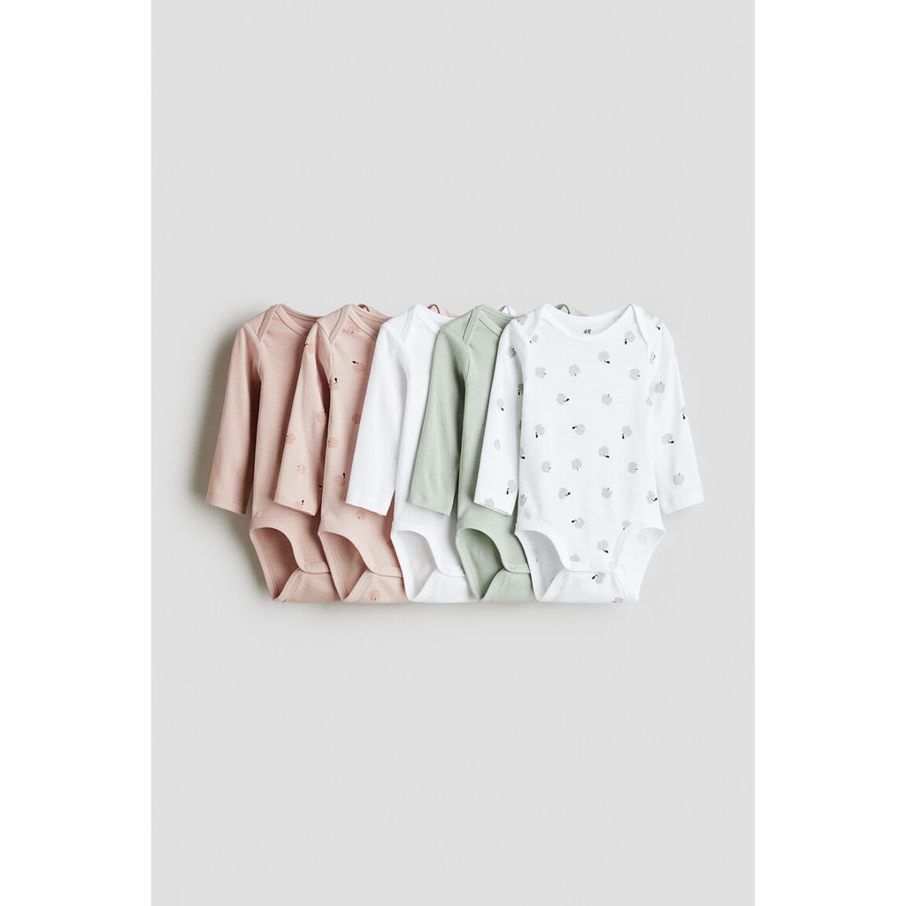 H&M(เอชแอนด์เอ็ม) ชุดบอดี้สูทแขนยาว 5 ชิ้น เด็กอ่อน 0880118_8