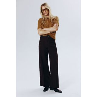 H&M(เอชแอนด์เอ็ม) กางเกงผ้าทวิลทรงกว้าง Women Wide twill tro…
