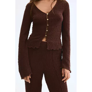 H&M(เอชแอนด์เอ็ม) กางเกงทรงตรงผ้าจูร์ซีย์เนื้อสัมผัส Women Textured jersey trousers 1315053_1