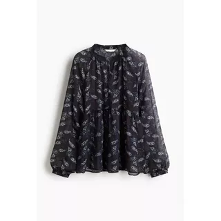 H&M(เอชแอนด์เอ็ม) เสื้อเบลาส์ผ้าชีฟองลายพิมพ์ ผู้หญิง 1302510_1