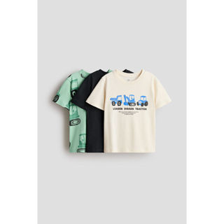 H&M(เอชแอนด์เอ็ม) ชุดเสื้อยืดคอตตอน 3 ตัว Boys 3-pack cotton…