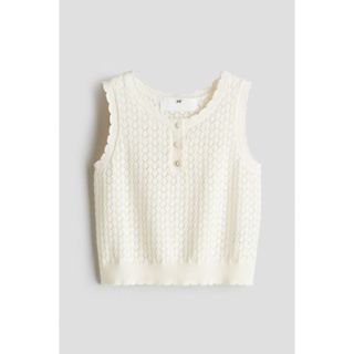 H&M(เอชแอนด์เอ็ม) เสื้อท็อปแบบ Pointelle-knit เด็กผู้หญิง 12…