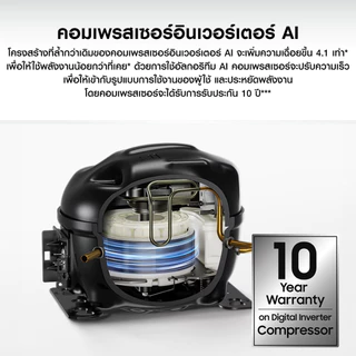 [Pre จัดส่งฟรี] SAMSUNG ตู้เย็น 2 ประตู RT53DG7A14S9ST พร้อมด้วย Twin Cooling & AI Energy mode, 18.7 คิว (530 L)