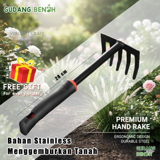 Garpu Garap Tangan Kecil Mini Alat Kebun / Handrake Taman Gemburkan Tanah & Bersihkan Gulma Rumput