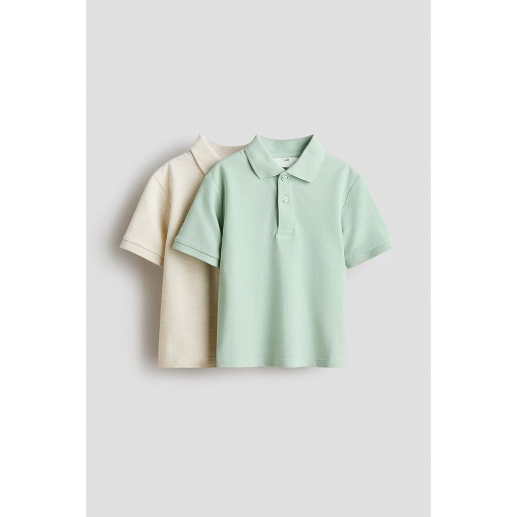 H&M(เอชแอนด์เอ็ม) เสื้อโปโลผ้าคอตตอนปิเก้ 2 ตัว เด็กชาย 1324535_1