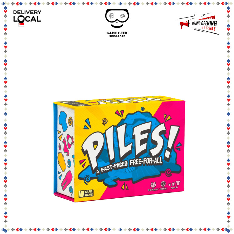 Piles Board Game - Fast-Paced, Board Friendly Spot Card Game for Kids & Adults Piles Game Party Game