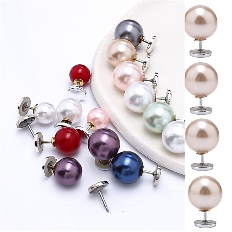 Cozy Alloy Pearls Button Flat Garment Fastening Clip Crafting Supplies สําหรับผู้ที่ชื่นชอบ