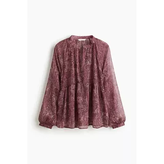 H&M(เอชแอนด์เอ็ม) เสื้อเบลาส์ผ้าชีฟองลายพิมพ์ ผู้หญิง 1302510_1