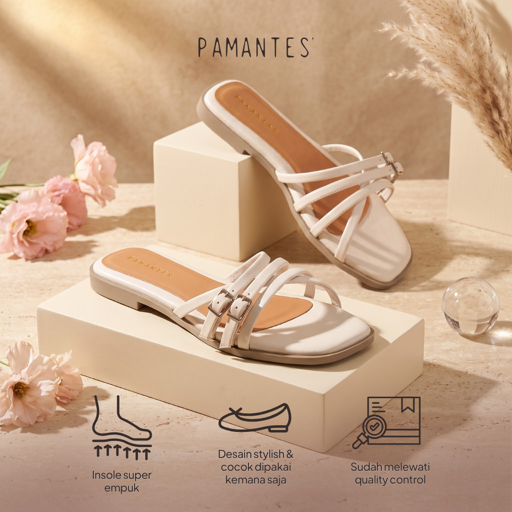 รองเท้าแตะส้นแบนผู้หญิง PAMANTES Yazmin | รองเท้าแตะส้นแบนผู้หญิงอินเทรนด์