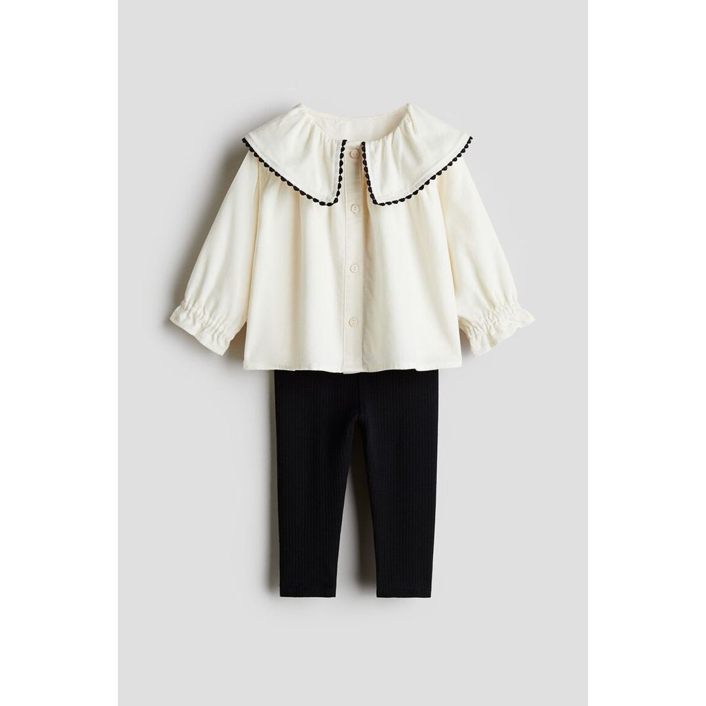 H&M(เอชแอนด์เอ็ม) ชุดเสื้อบล็าวส์และเลกกิ้ง 2 ชิ้น Infants 2-piece blouse and leggings set 1253321_5