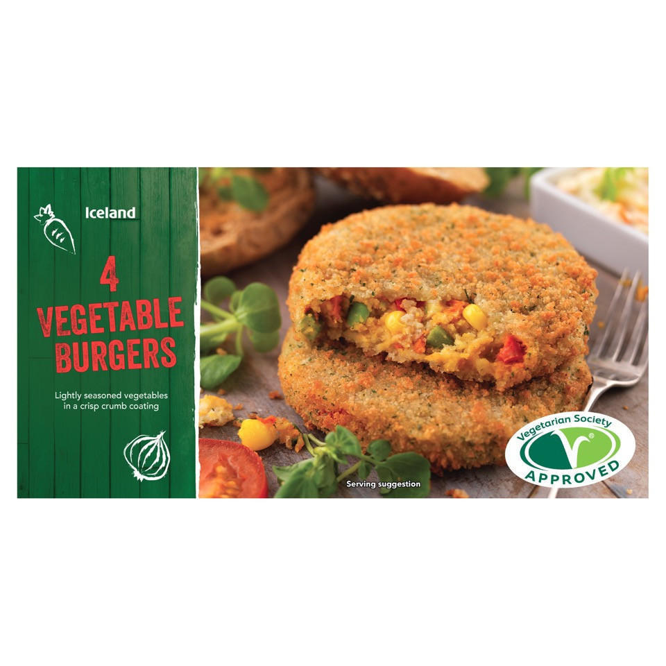 [0216451] Iceland 4 Vegetable Burgers 320g ไอซ์แลนด์ เบอร์เกอร์ผัก (4 ชิ้น)