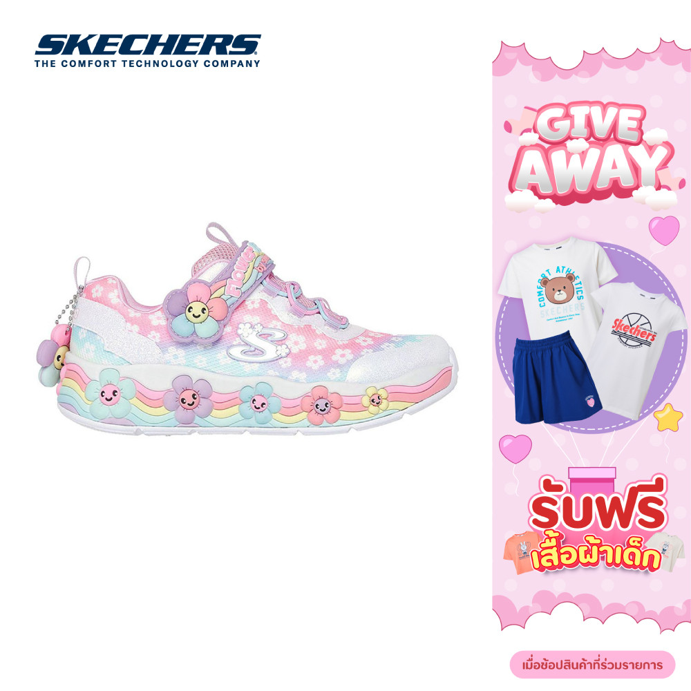 Skechers สเก็ตเชอร์ส รองเท้าเด็กผู้หญิง Girls Sweet Kickz Flower Friends Shoes - 303624L-WMLT (latest)