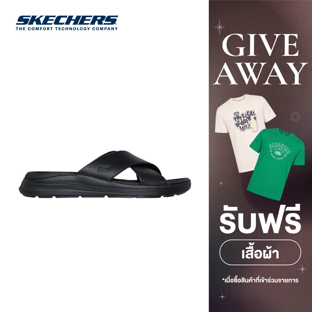 Skechers สเก็ตเชอร์ส รองเท้าแตะผู้ชาย Men USA Sargo Denal Sandals - 205627-BBK (latest)