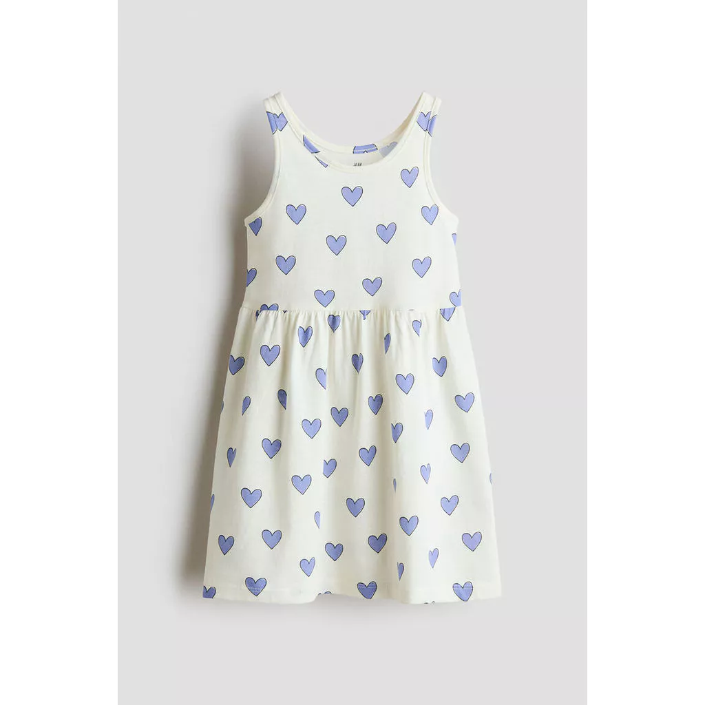 H&M(เอชแอนด์เอ็ม) เดรสผ้าฝ้ายพิมพ์ลาย Girls Printed cotton dress 1317542_1