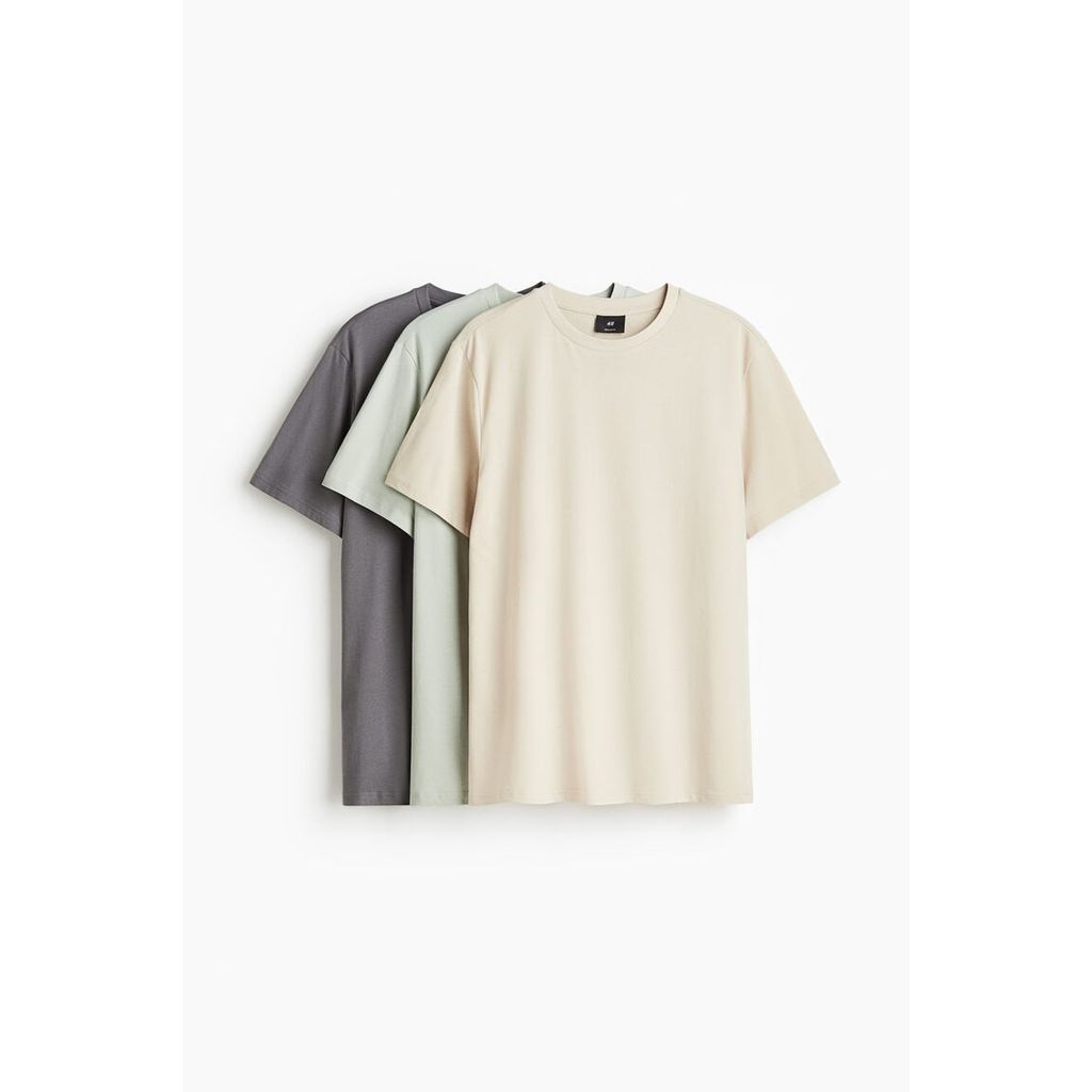 H&M(เอชแอนด์เอ็ม) ชุดเสื้อยืด Regular Fit 3 ตัว ผู้ชาย 945531_22