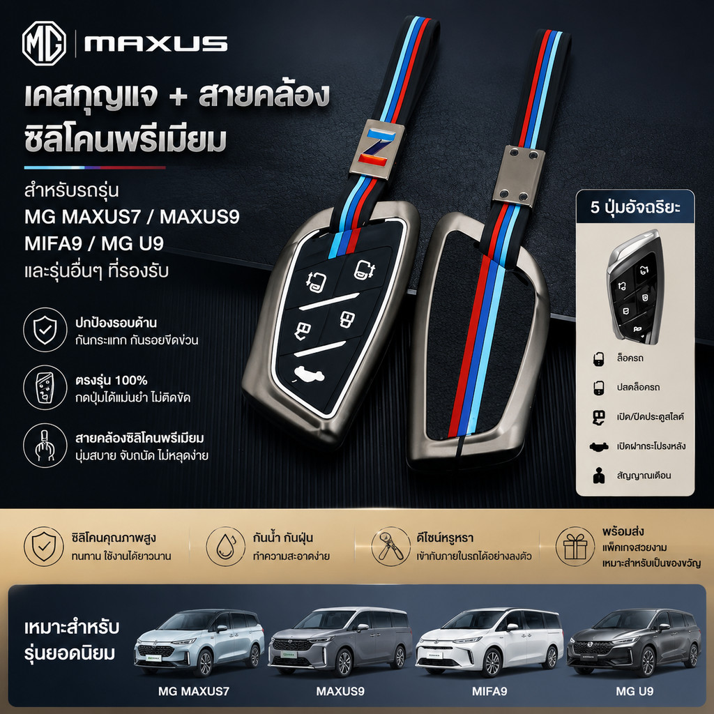 เหมาะสําหรับ MG MAXUS7 MAXUS9 MIFA9 MAXUS 7 MG U9 AXLA เคสกุญแจรถ.