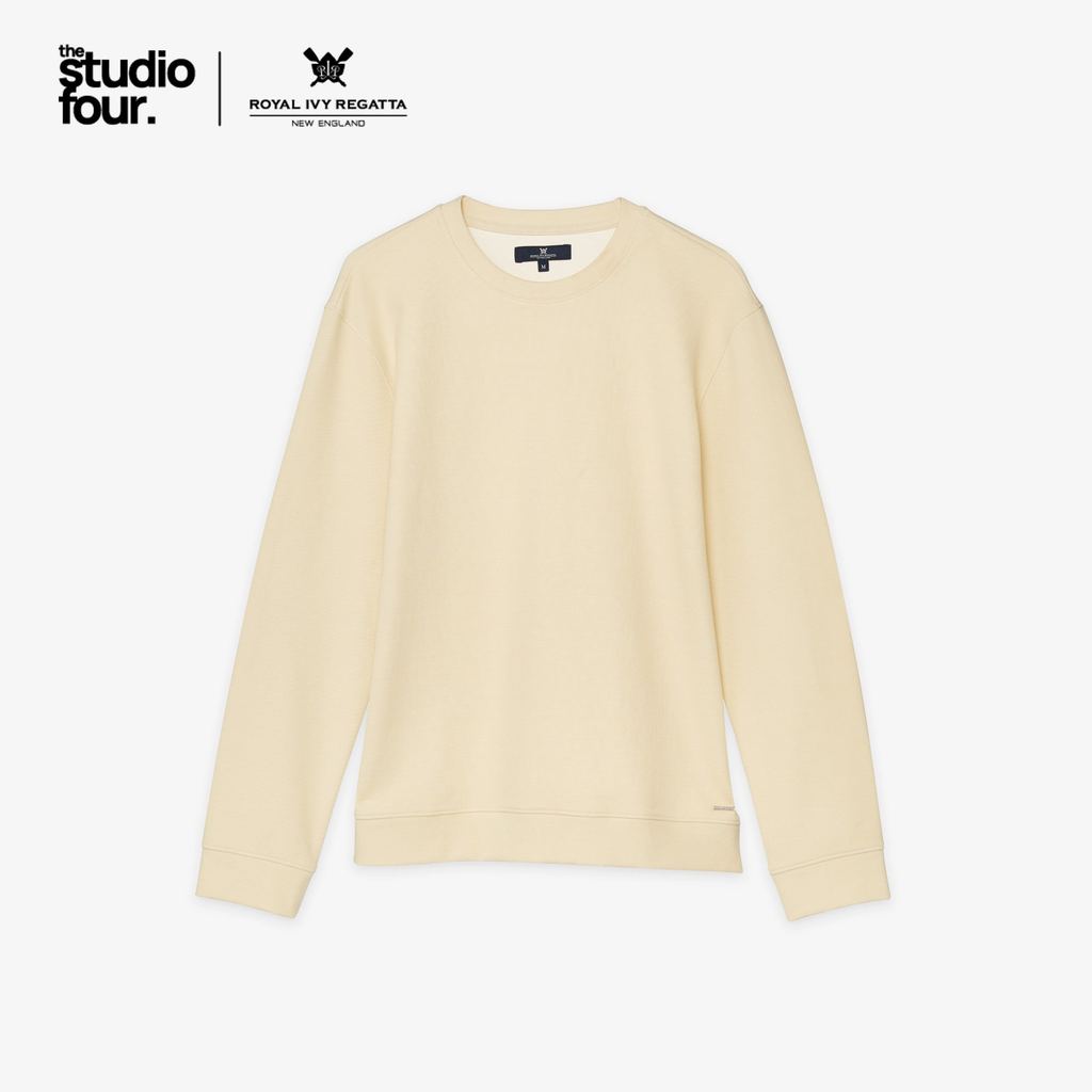 ROYAL IVY REGATTA - Ribbed Hem Crew Neck Pullover Yellow เสื้อสเวตเตอร์ (R26WGMA028)