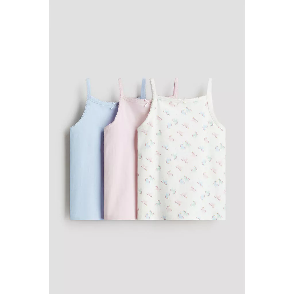 H&M(เอชแอนด์เอ็ม) ชุดเสื้อเวสต์จอร์ซี่ 3 ชิ้น Girls 3-pack jersey vest tops 0464695_17