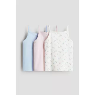 H&M(เอชแอนด์เอ็ม) ชุดเสื้อเวสต์จอร์ซี่ 3 ชิ้น Girls 3-pack jersey vest tops 0464695_17