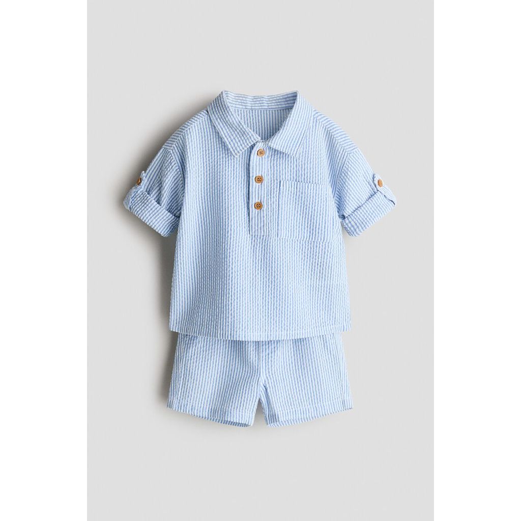 H&M(เอชแอนด์เอ็ม) ชุดผ้าฝ้ายซีเซอร์เกอร์ 2 ชิ้น เด็กทารก 1325683_1