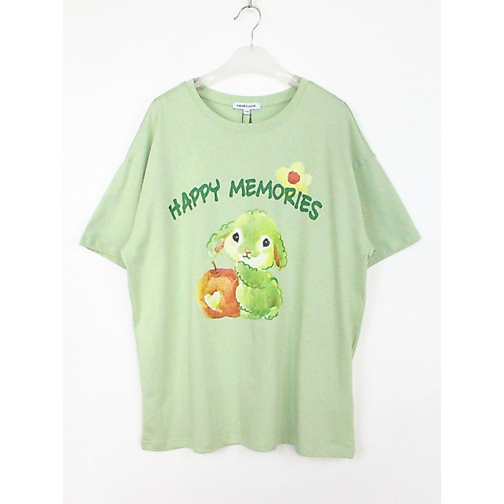 Cache Counter ของแท้ All-Match Fresh Mint Mambo รอบคอแขนสั้นเสื้อยืดหลวมผู้หญิงฤดูร้อน 7669002