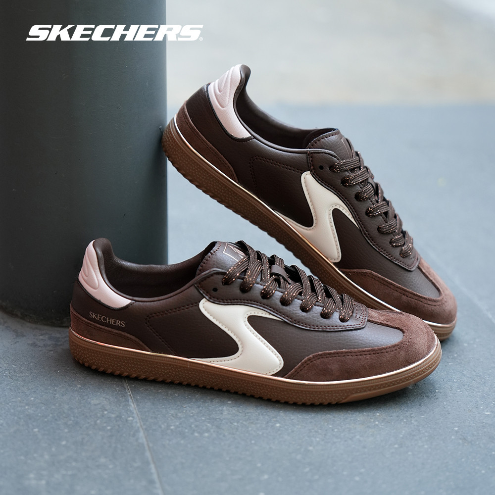 Skechers สเก็ตเชอร์ส รองเท้าผู้หญิง Women Court Classics Hotshot Luxe Life Shoes - 185414-BRPK Air-Cooled Memory Foam