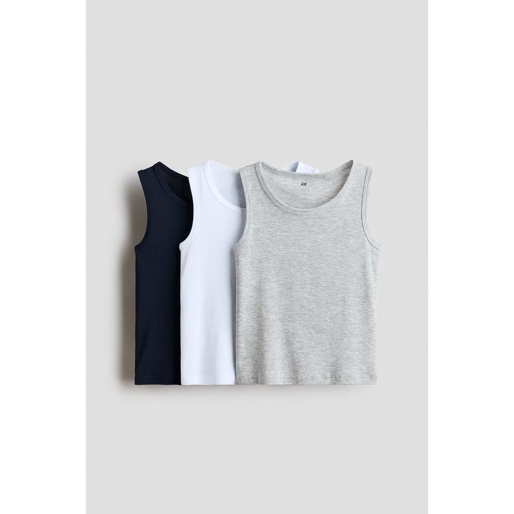 H&M(เอชแอนด์เอ็ม) เสื้อกล้ามผ้าคอตตอน แพ็ก 3 ตัว Boys 3-pack cotton vest tops 1237524_5