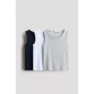 H&M(เอชแอนด์เอ็ม) เสื้อกล้ามผ้าคอตตอน แพ็ก 3 ตัว Boys 3-pack cotton vest tops 1237524_5