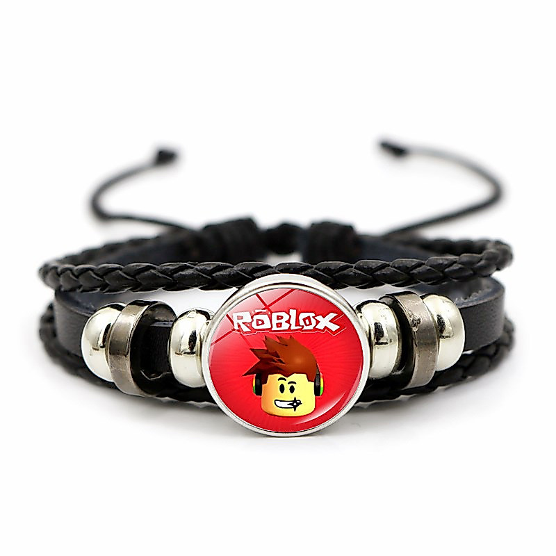 Roblles ROBLOX ROBLOX เกมสร้อยข้อมือหนังเครื่องประดับสร้อยข้อมือทอ