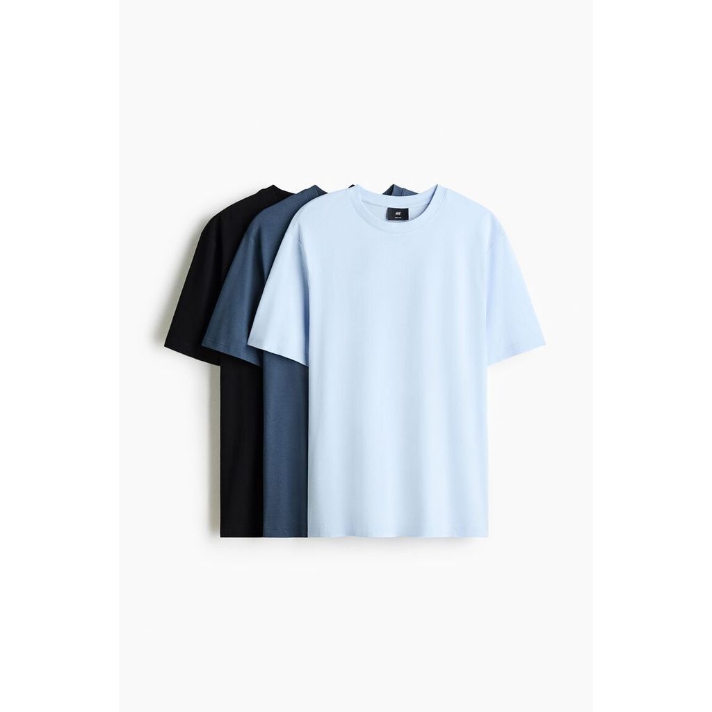 H&M(เอชแอนด์เอ็ม) ชุดเสื้อยืด Regular Fit 3 ตัว ผู้ชาย 0945531