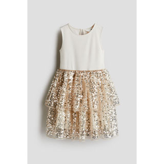 H&M(เอชแอนด์เอ็ม) เดรสกระโปรงประดับเลื่อม Girls Sequined-ski…
