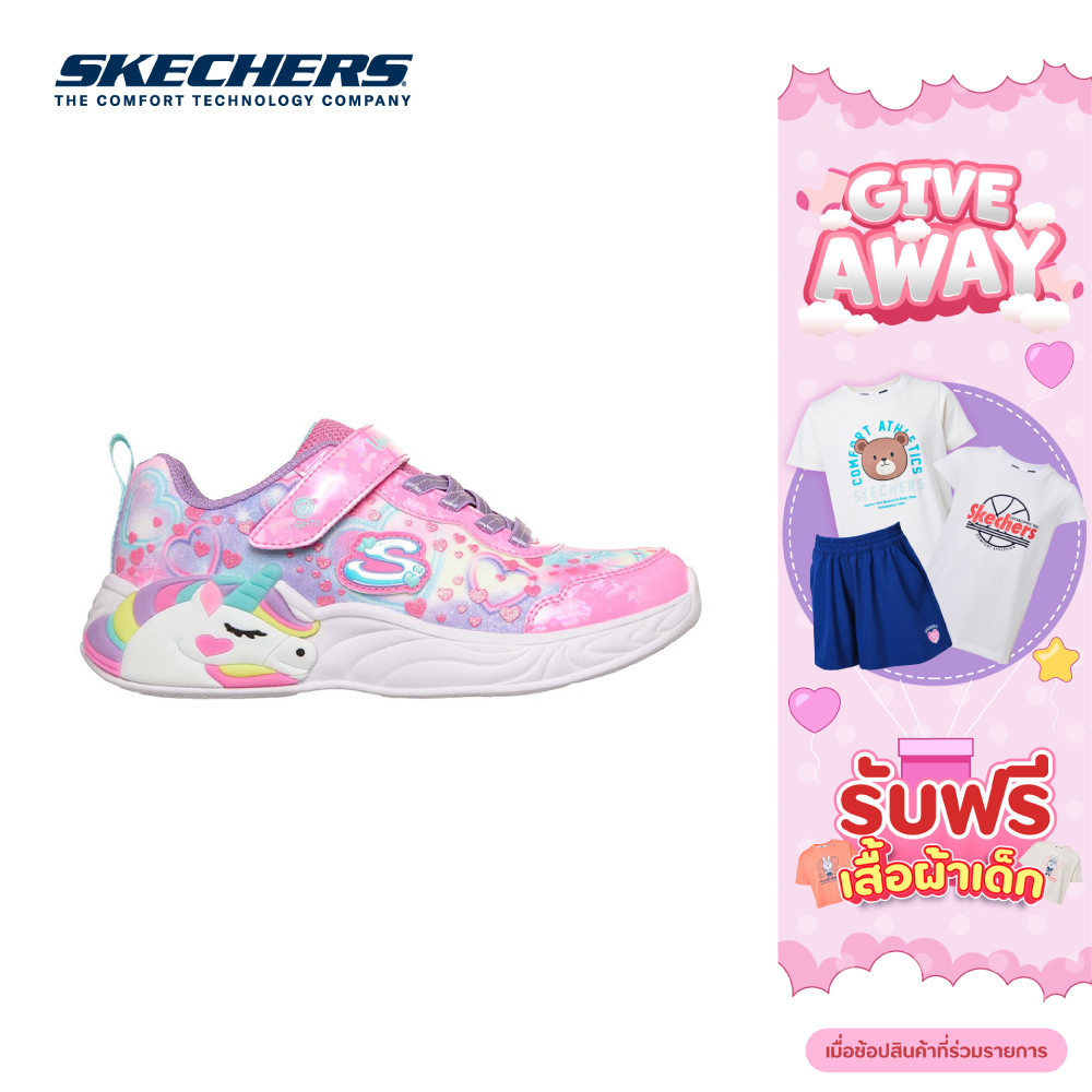 Skechers สเก็ตเชอร์ส รองเท้าเด็กผู้หญิง Girls S-Lights Unicorn Dreams Heart Sparkles Shoes - 303063L-PKMT (latest)